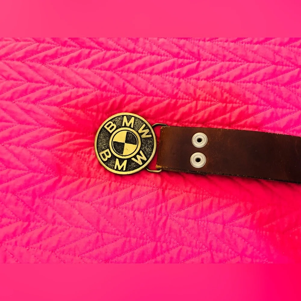 BMW LIMITED EDITION VINTAGE BROWN LEATHER BELT